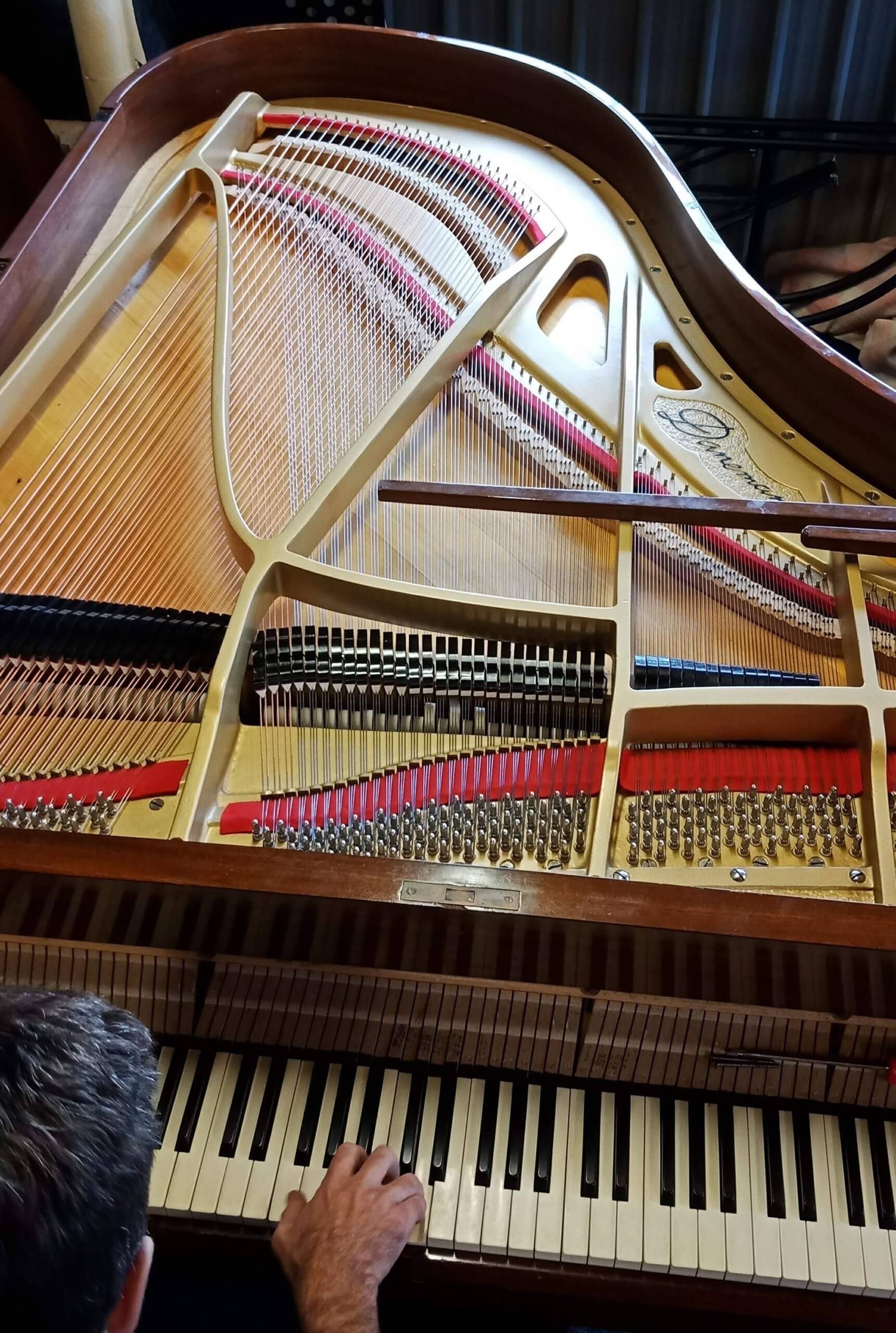 Restrung grand piano