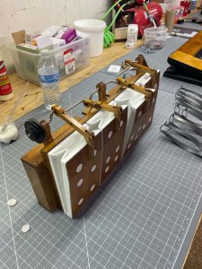 Newly restored wind motor in white leather