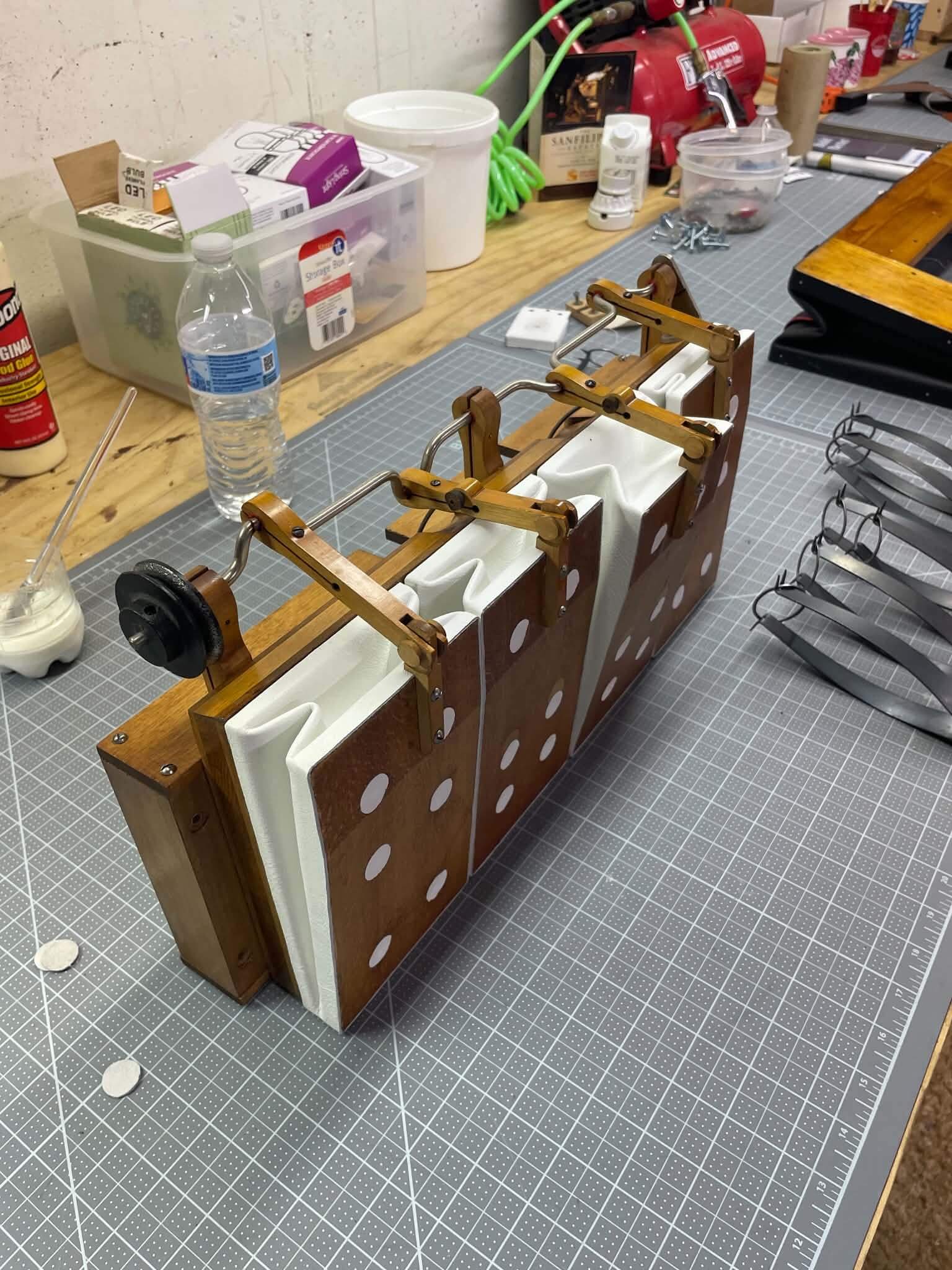 Newly restored wind motor in white leather